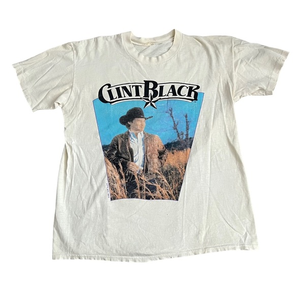 Vintage 1991 Clint Black Country “Loving Blind” Cream Single Stitch Graphic Tee
